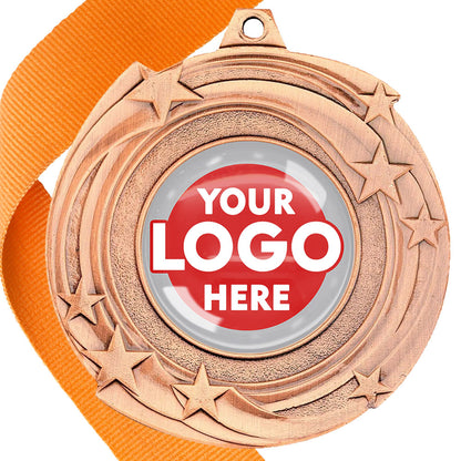 The Glossy Gel 50mm Orbital Medal on a Ribbon
