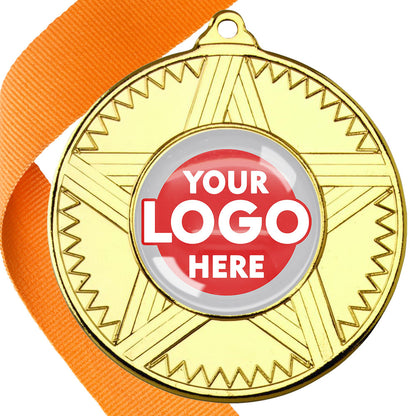 50mm Striped Star Design Medals on Ribbons