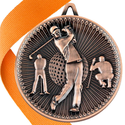 Golf Antique Style 60mm Medal