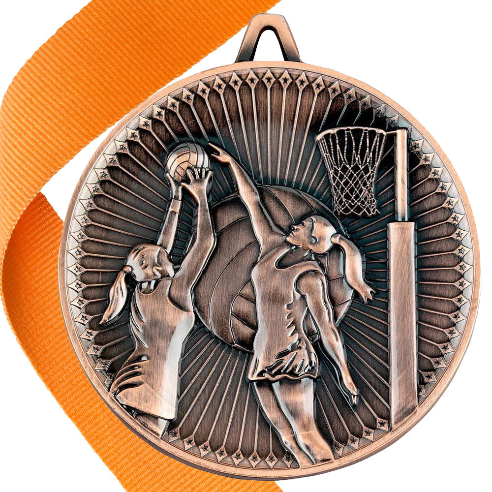 Netball Antique 60mm Medal