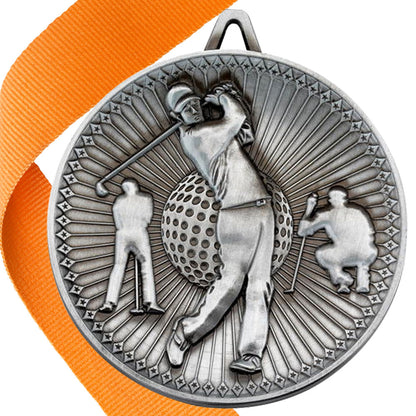 Golf Antique Style 60mm Medal