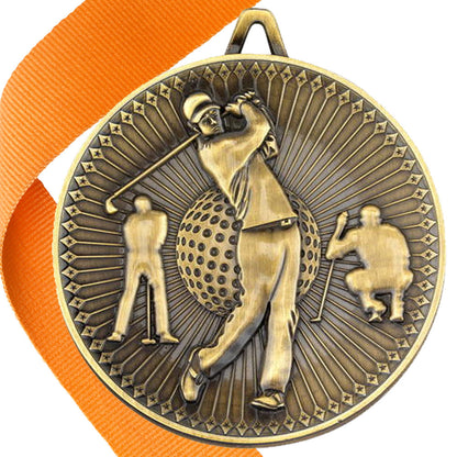 Golf Antique Style 60mm Medal