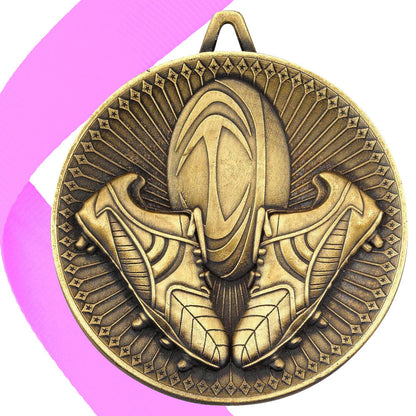 Rugby Antique Style 60mm Medal BW Trophies