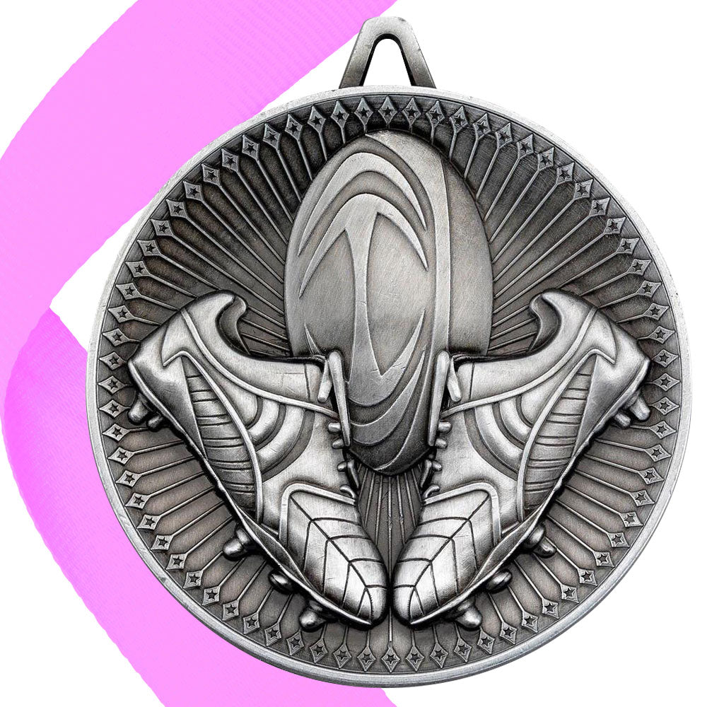 Rugby Antique Style 60mm Medal BW Trophies