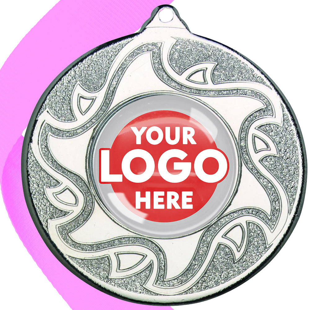 The Glossy Domed 50mm Sunshine Design Medals on Ribbons MINIMUM ORDER 100