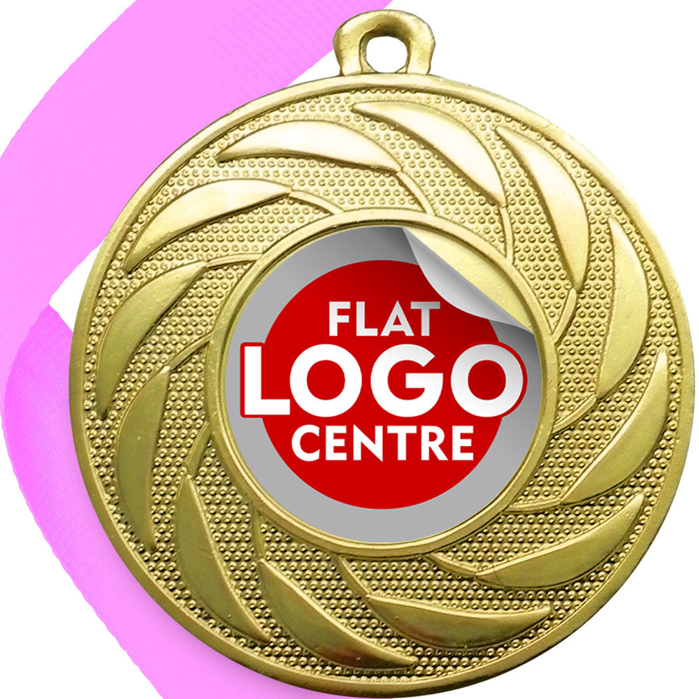 Spinner Design Medal flat centre - MINIMUM ORDER 100