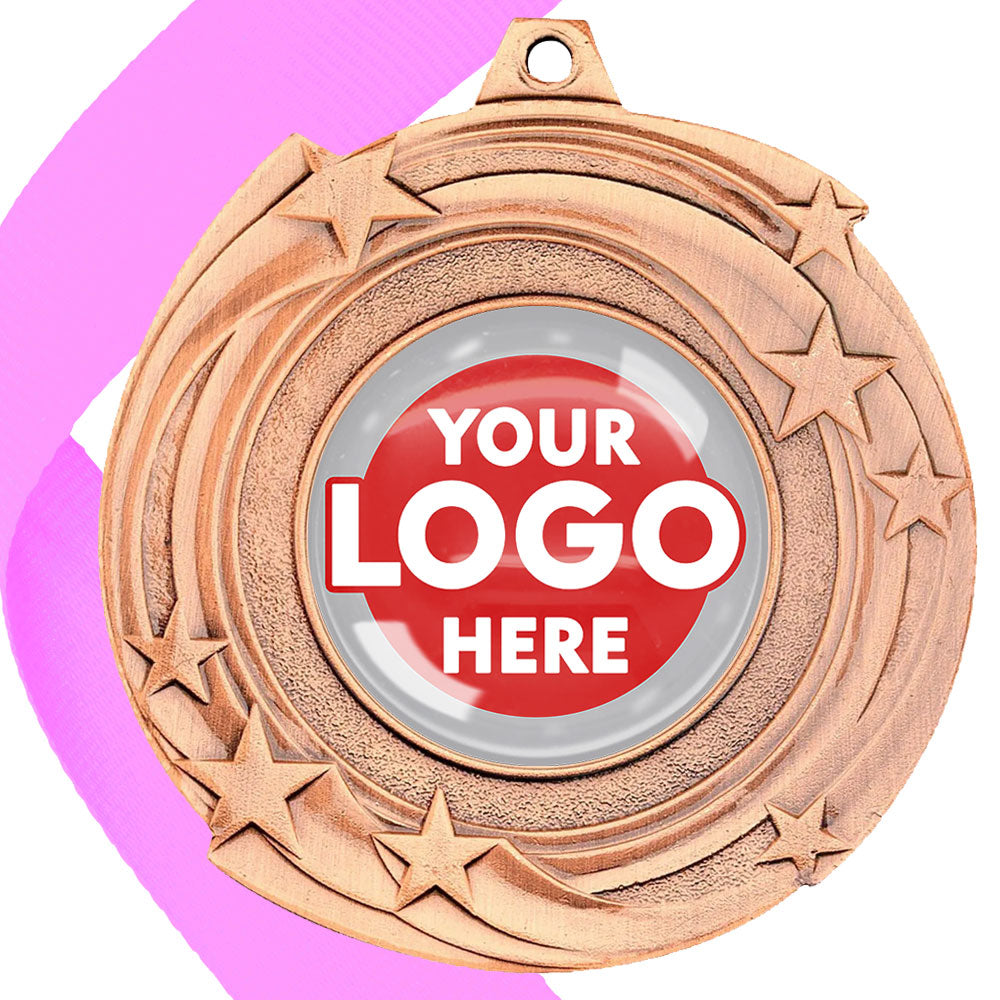 The Glossy Gel 50mm Orbital Medal on a Ribbon