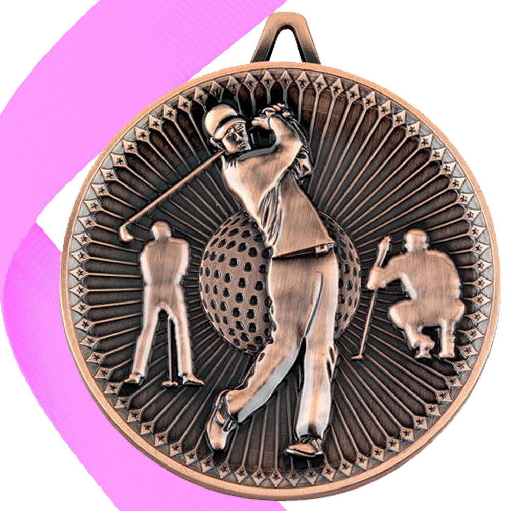 Golf Antique Style 60mm Medal