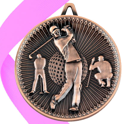 Golf Antique Style 60mm Medal