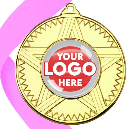 50mm Striped Star Design Medals on Ribbons