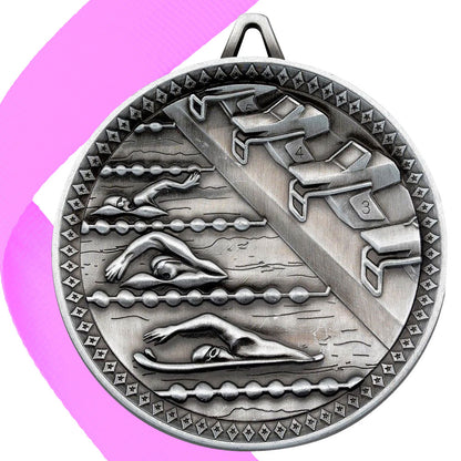 Swimming Antique 60mm Medal