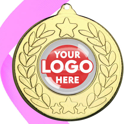 The Glossy 50mm Classic Star Medal on a Ribbon MINIMUM ORDER 100