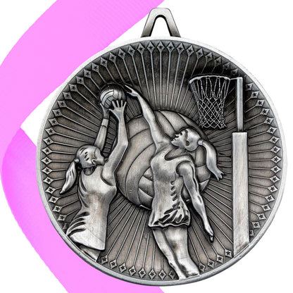 Netball Antique 60mm Medal