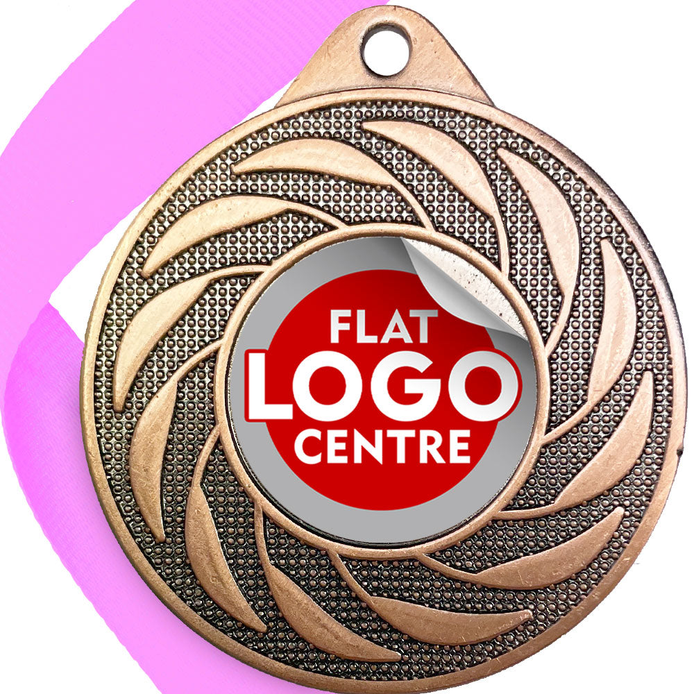 Spinner Design Medal flat centre - MINIMUM ORDER 100