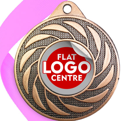 Spinner Design Medal flat centre - MINIMUM ORDER 100