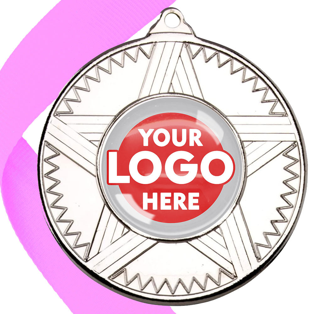 50mm Striped Star Design Medals on Ribbons