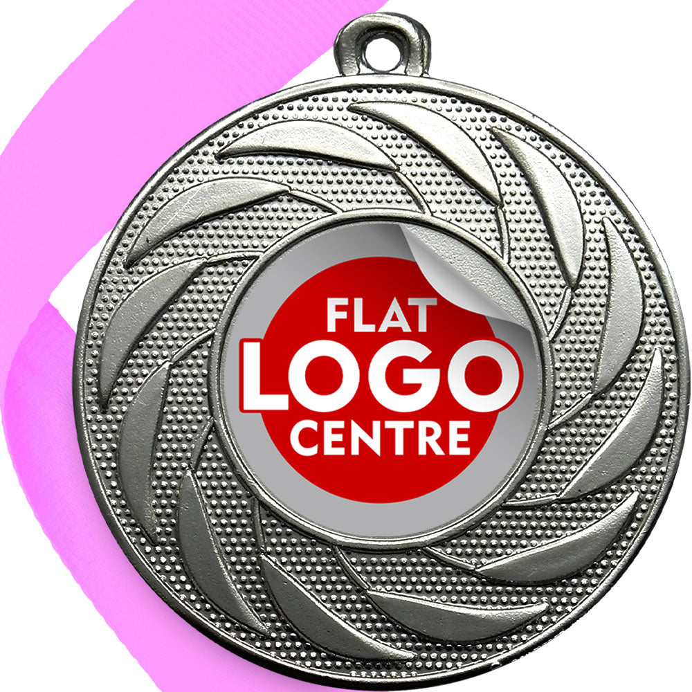 Spinner Design Medal flat centre - MINIMUM ORDER 100