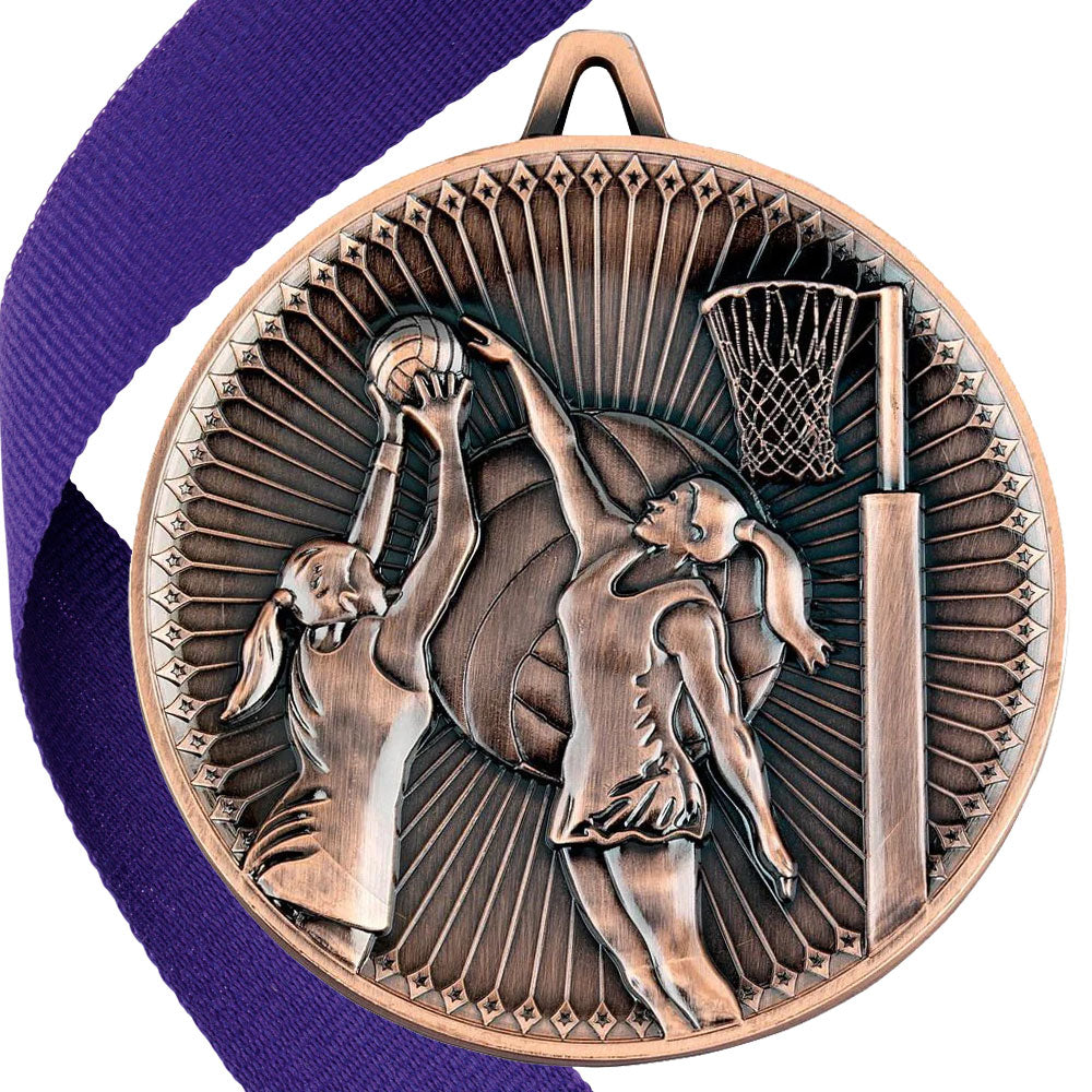 Netball Antique 60mm Medal