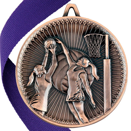 Netball Antique 60mm Medal