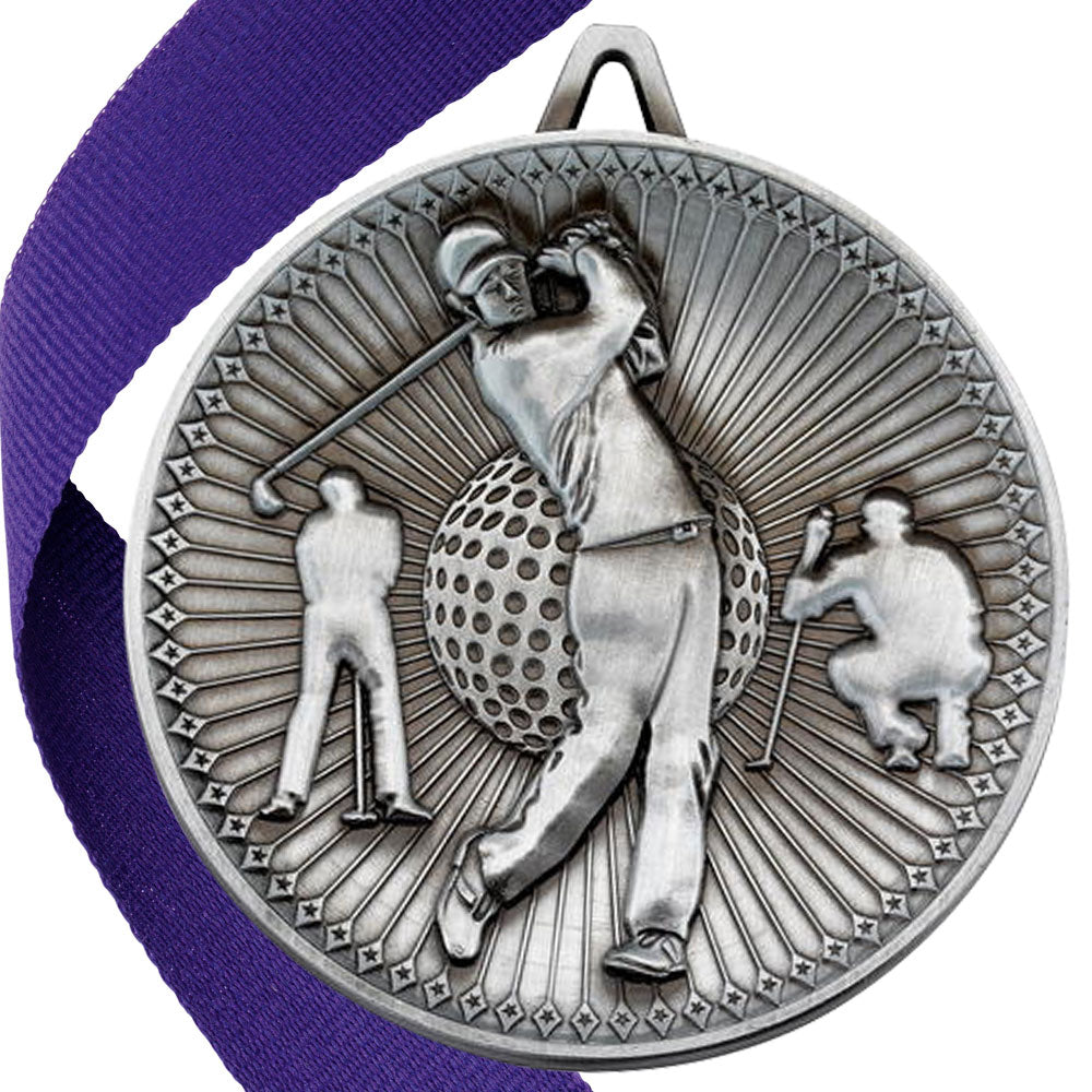 Golf Antique Style 60mm Medal
