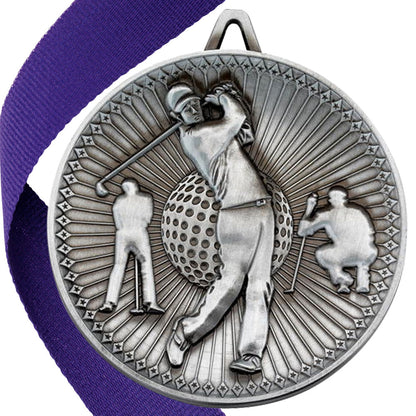 Golf Antique Style 60mm Medal