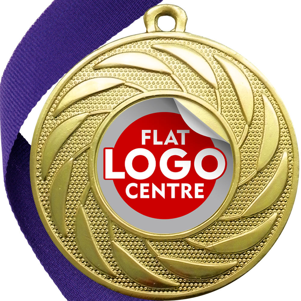 Spinner Design Medal flat centre - MINIMUM ORDER 100