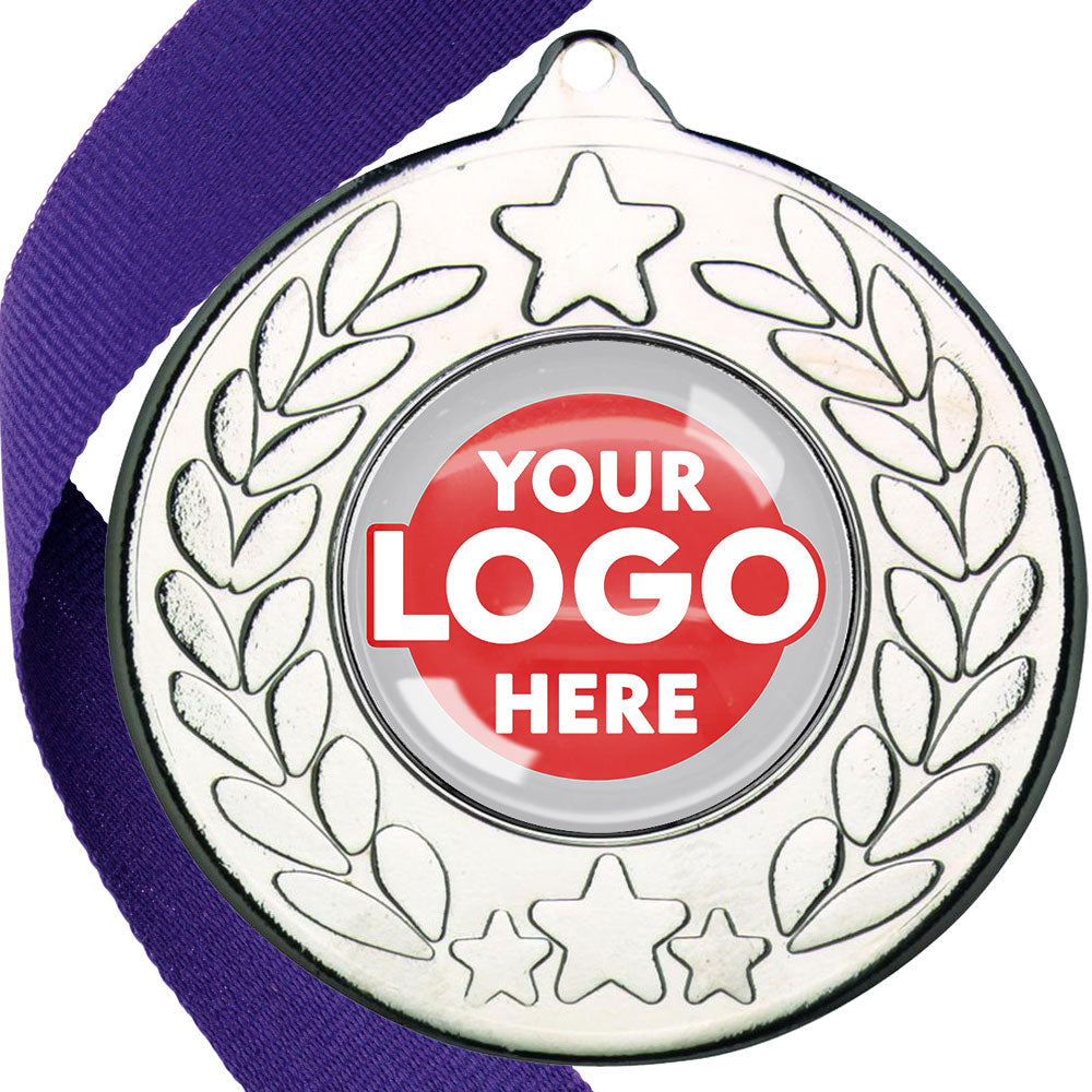 The Glossy 50mm Classic Star Medal on a Ribbon MINIMUM ORDER 100