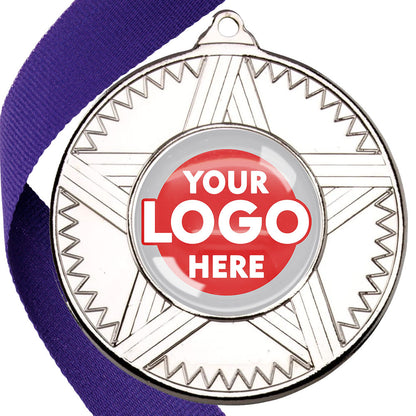 50mm Striped Star Design Medals on Ribbons