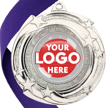 The Glossy Gel 50mm Orbital Medal on a Ribbon