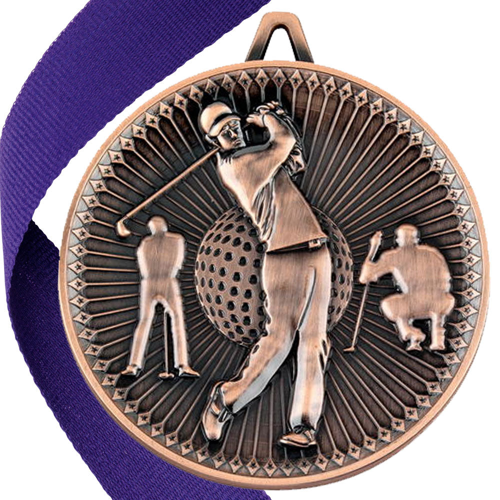 Golf Antique Style 60mm Medal