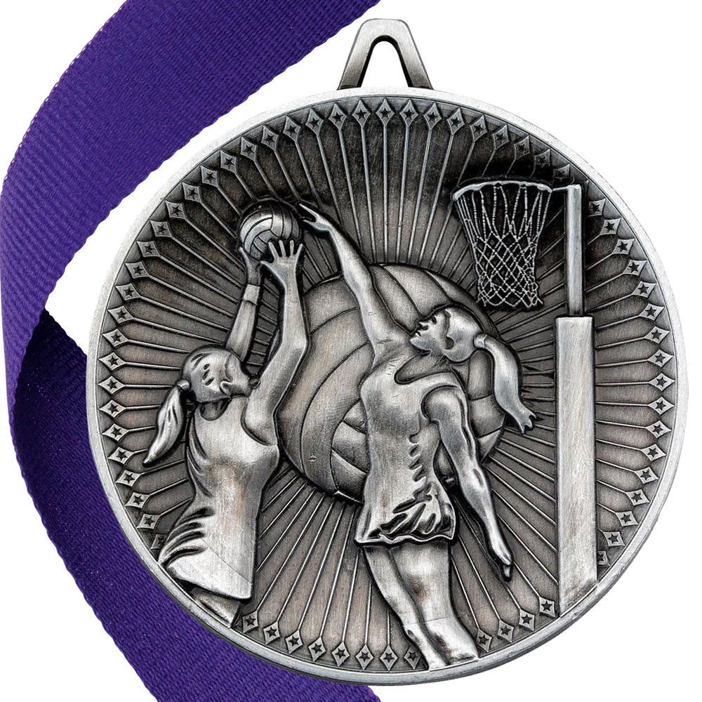 Netball Antique 60mm Medal