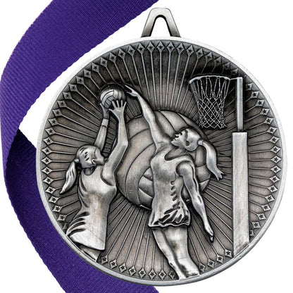 Netball Antique 60mm Medal