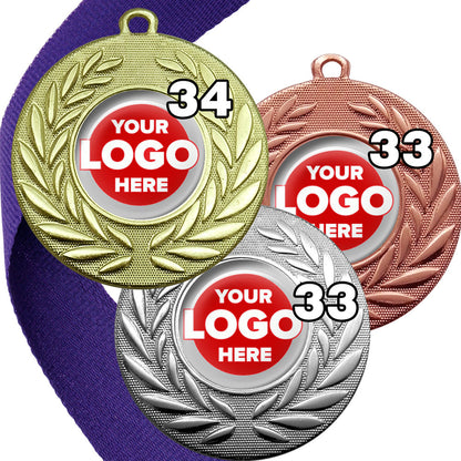 Classic Wreath Medals Domed - MINIMUM ORDER 100