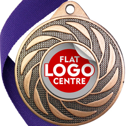 Spinner Design Medal flat centre - MINIMUM ORDER 100