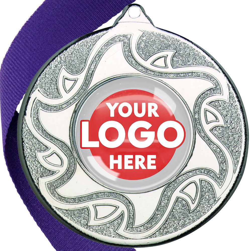 The Glossy Domed 50mm Sunshine Design Medals on Ribbons MINIMUM ORDER 100