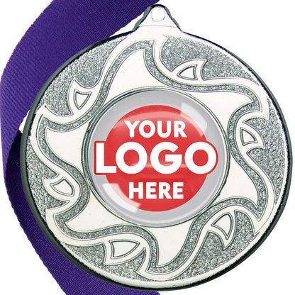 The Glossy Domed 50mm Sunshine Design Medals on Ribbons MINIMUM ORDER 100