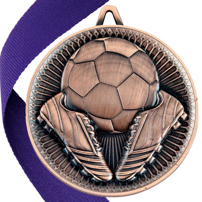 Football + Boots 60mm Medal