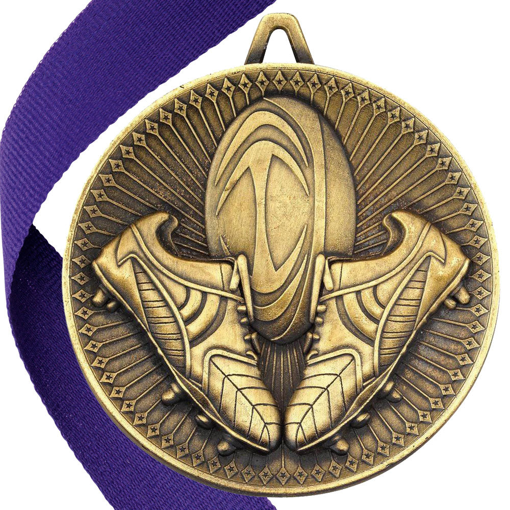 Rugby Antique Style 60mm Medal BW Trophies