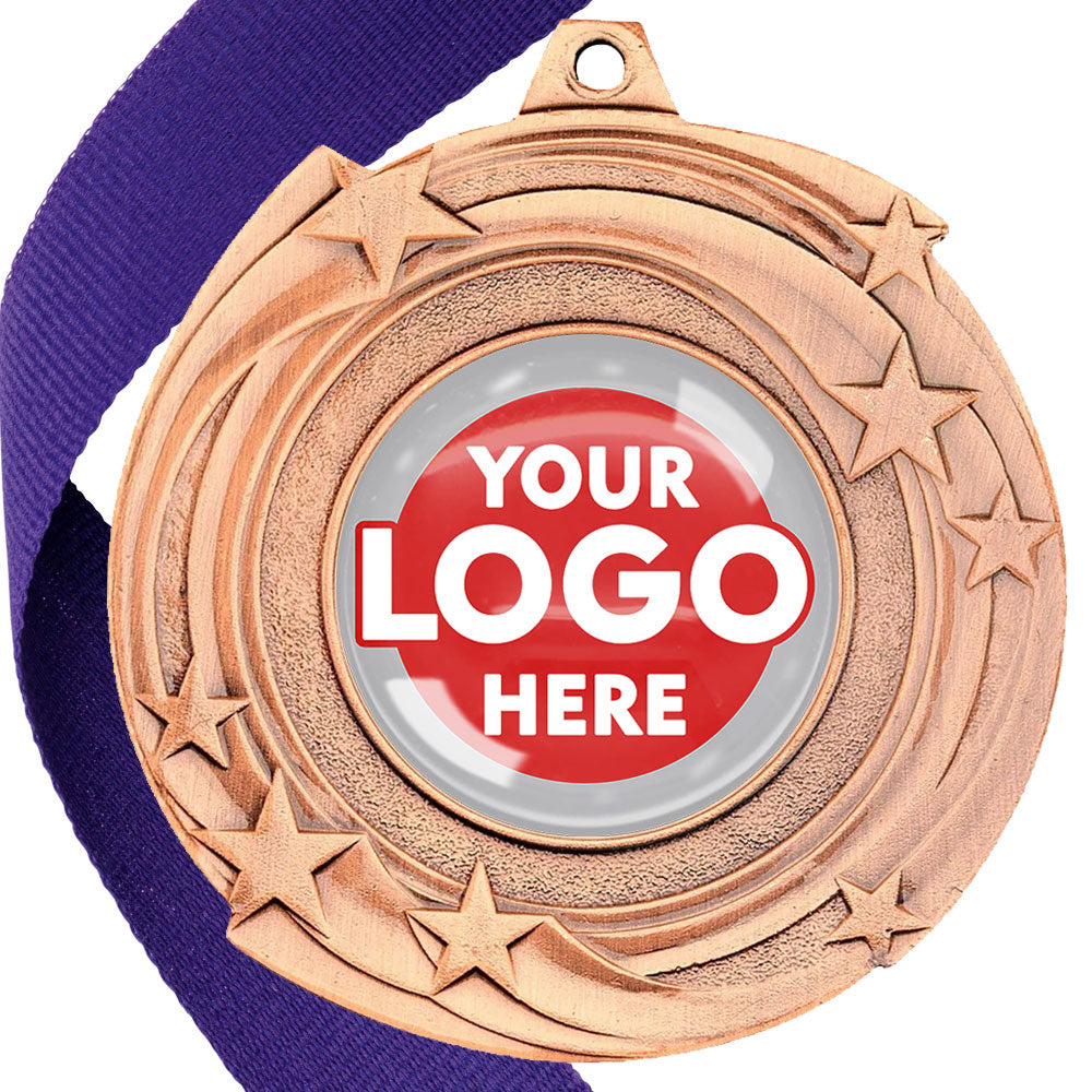 The Glossy Gel 50mm Orbital Medal on a Ribbon