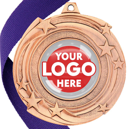 The Glossy Gel 50mm Orbital Medal on a Ribbon