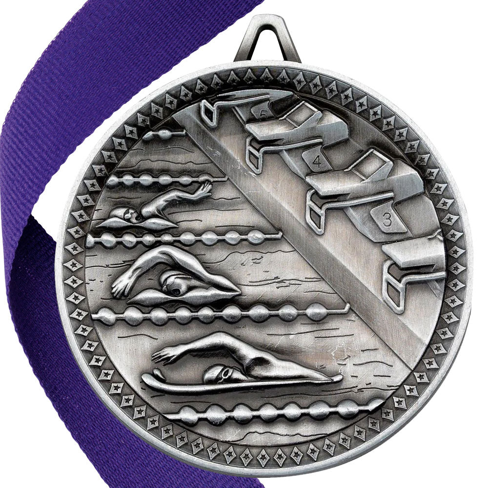 Swimming Antique 60mm Medal
