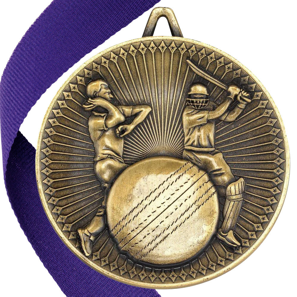 Cricket Antique 60mm Medal BW Trophies
