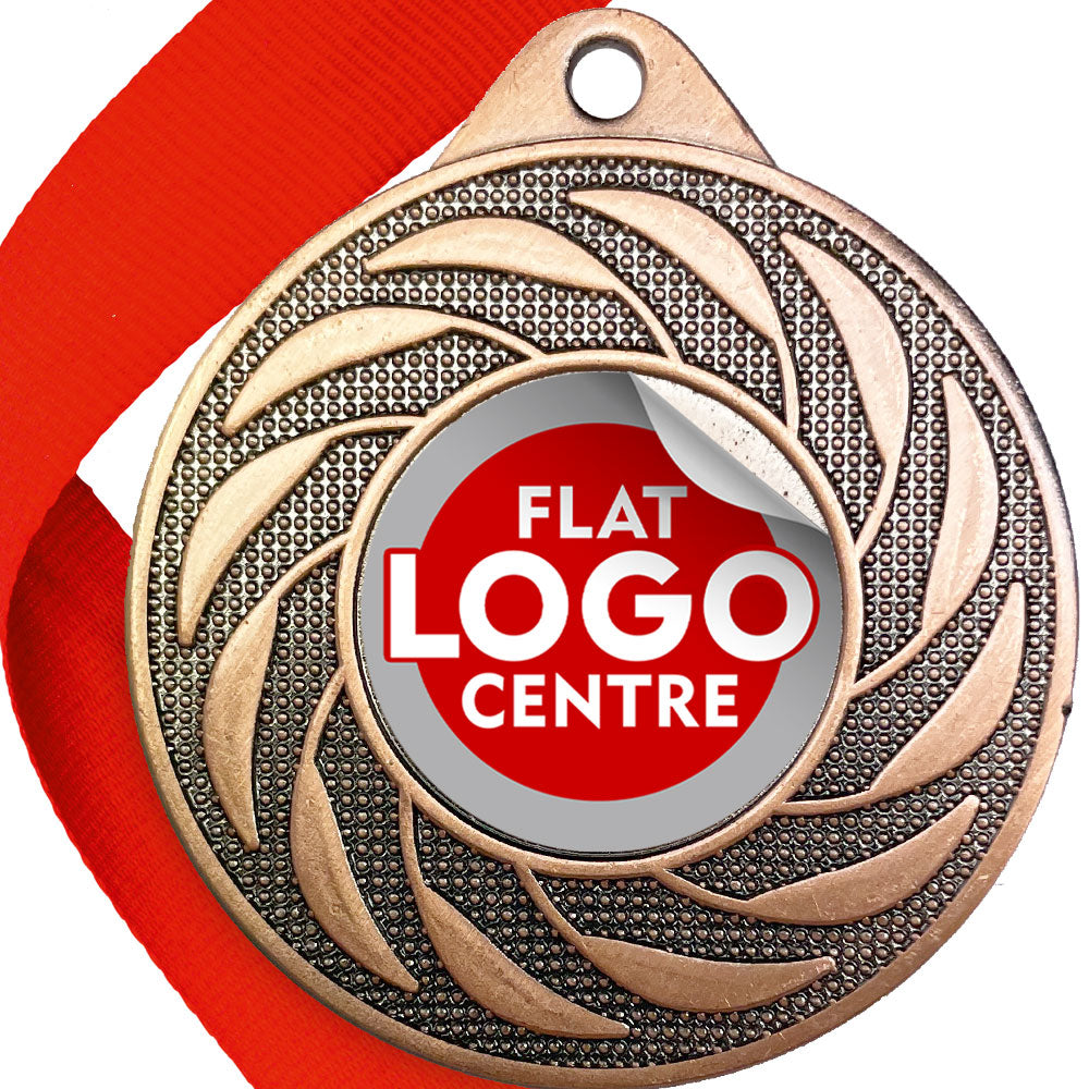 Spinner Design Medal flat centre - MINIMUM ORDER 100