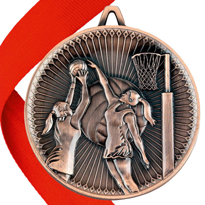 Netball Antique 60mm Medal