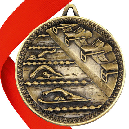 Swimming Antique 60mm Medal