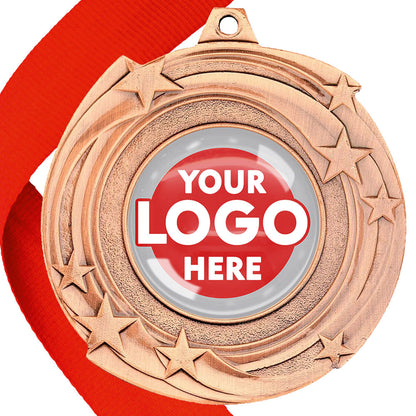 The Glossy Gel 50mm Orbital Medal on a Ribbon