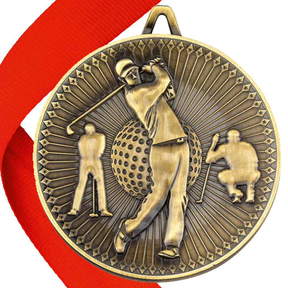 Golf Antique Style 60mm Medal
