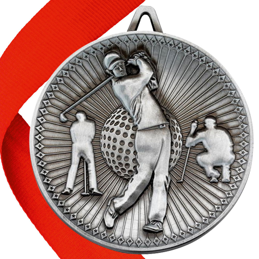 Golf Antique Style 60mm Medal