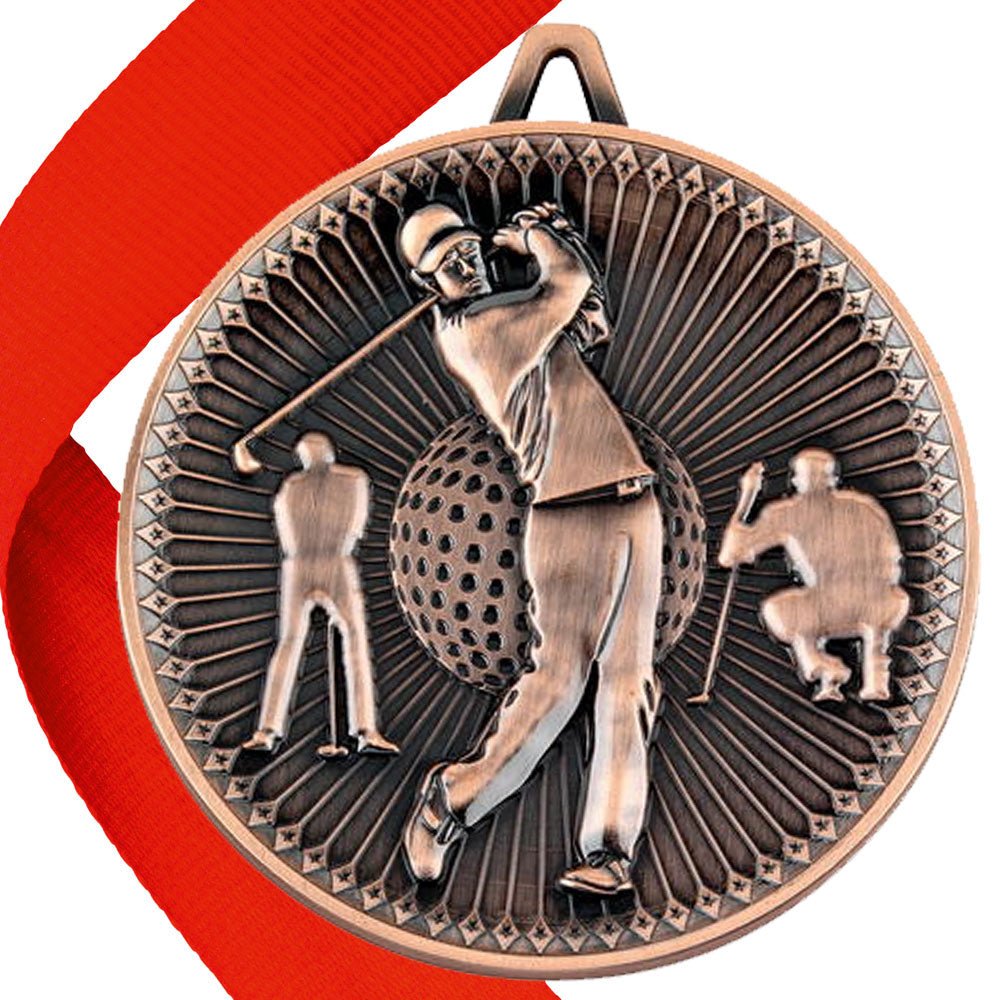 Golf Antique Style 60mm Medal