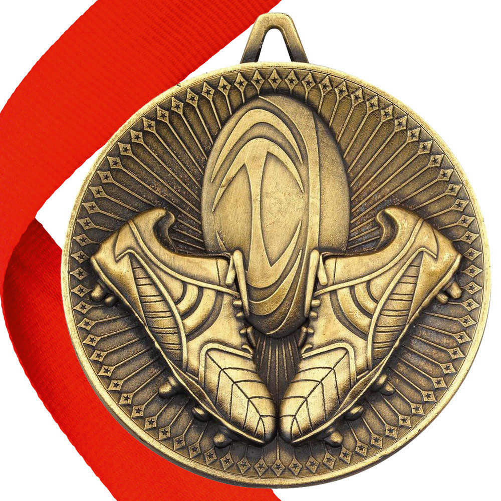 Rugby Antique Style 60mm Medal BW Trophies